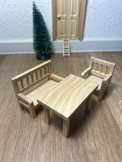 Wichtel Stuhl Miniatur aus Holz