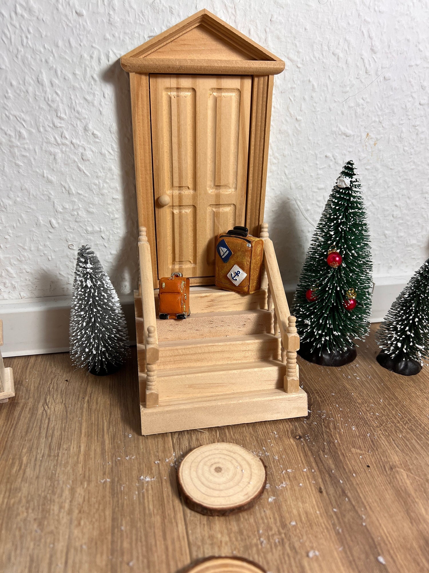 Wichtel Treppe mit Geländer Miniatur aus Holz