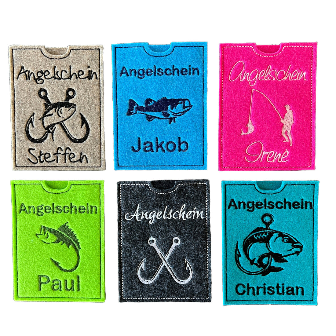 Fischereischein Etui individuell gestalten für Angler Geschenk Angelschein