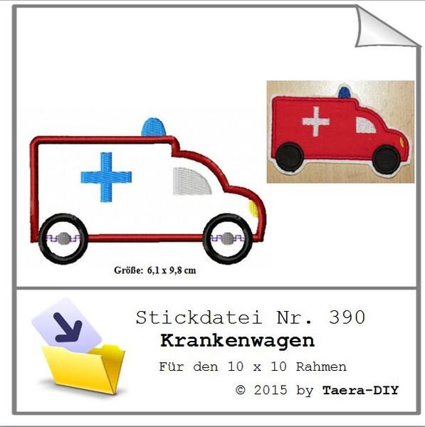 Stickdatei Krankenwagen Nr. 387