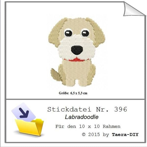 Stickdatei Labradoodle Nr. 396 Hund Füllstich